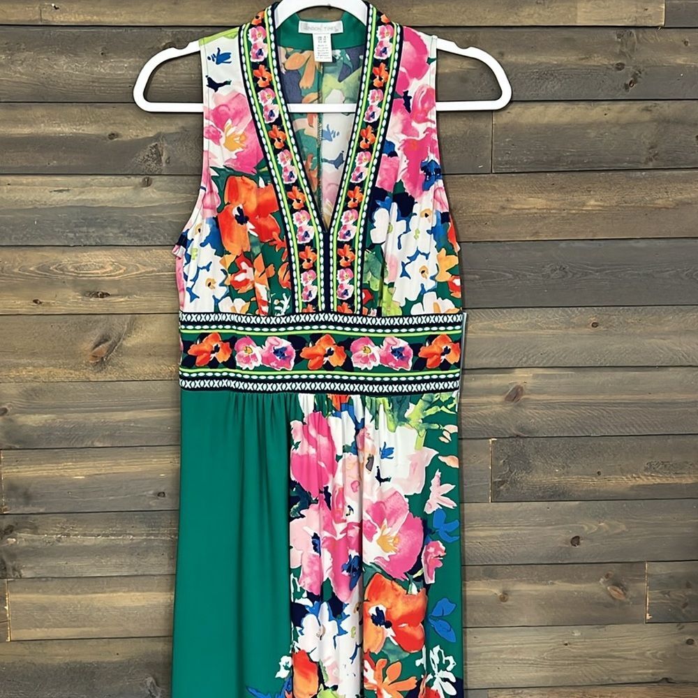 New London Times V-Neck Sleeveless Floral Maxi Dress Women’s Size 6 - Picture 4 of 14